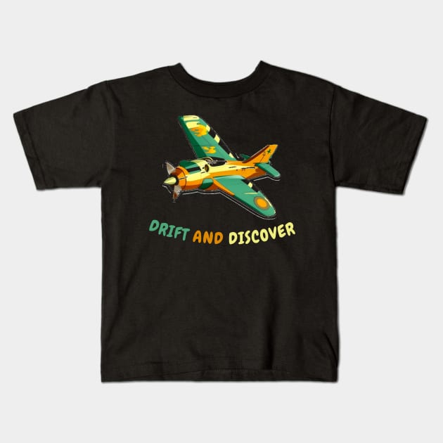 DRIFT AND DISCOVER Kids T-Shirt by HALLSHOP